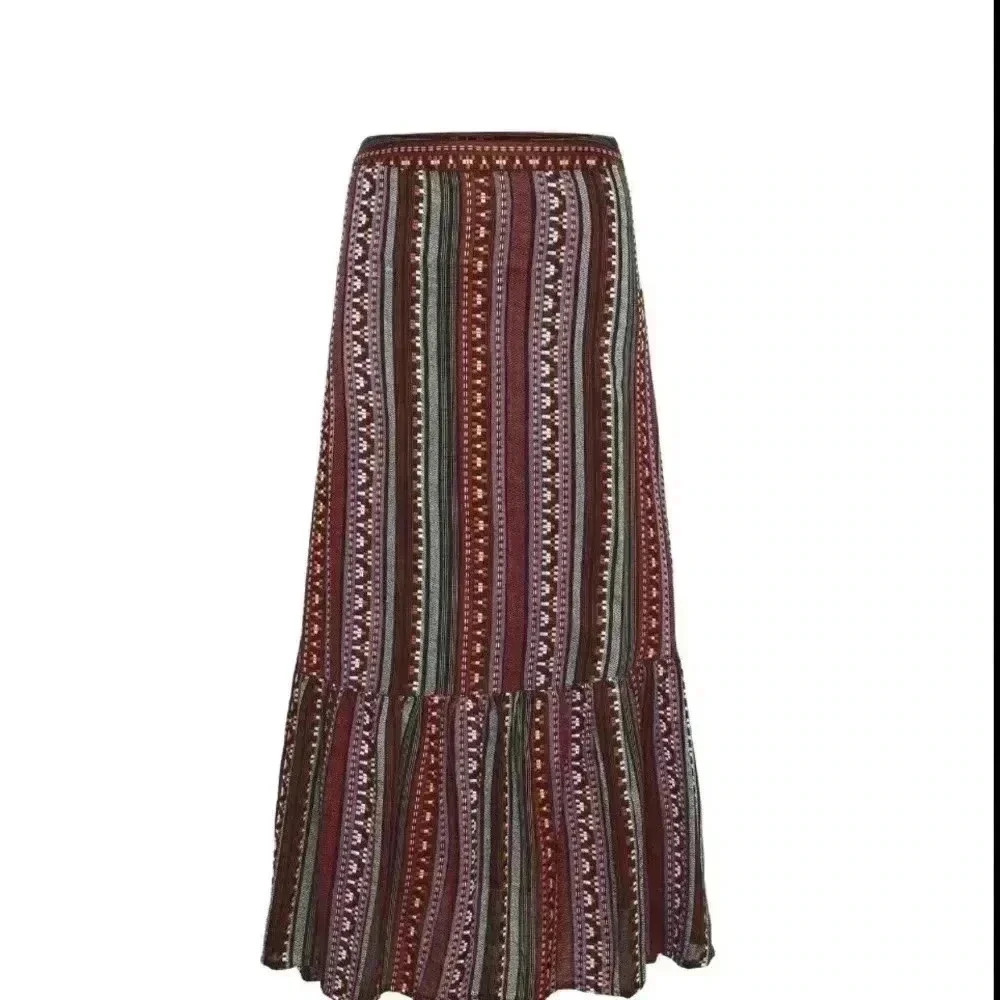 FRNCH your grandmothers tapestry bohemian maxi skirt size mauve - Picture 2 of 6